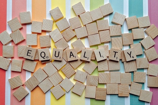 Scrabble mit dem Wort Equality